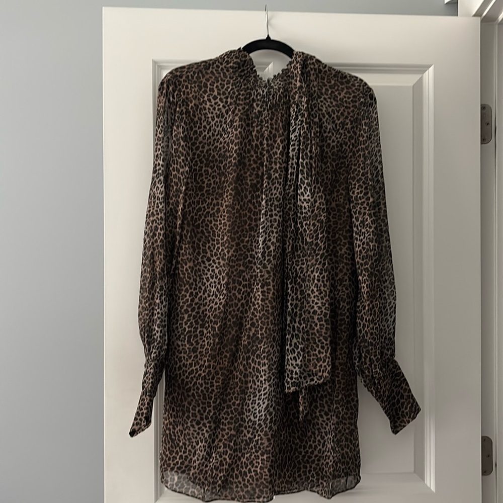FRAME never worn leopard dress with bow, size S